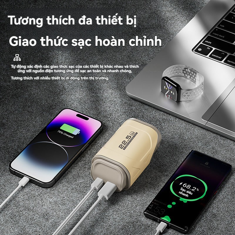 Sạc dự phòng có dây tích hợp sạc nhanh 22,5W