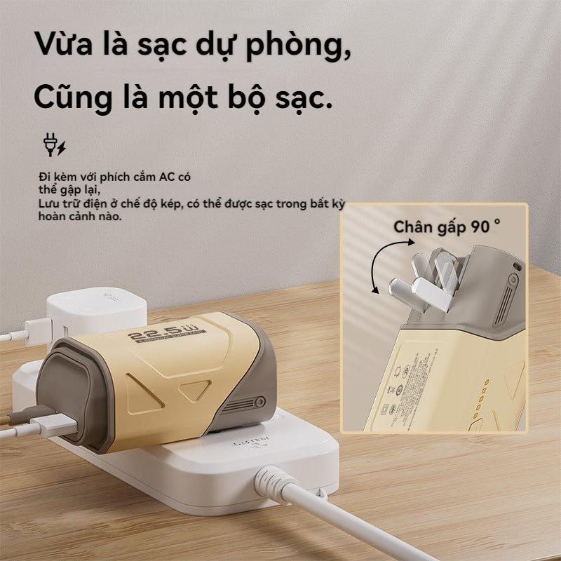 Sạc dự phòng có dây tích hợp sạc nhanh 22,5W