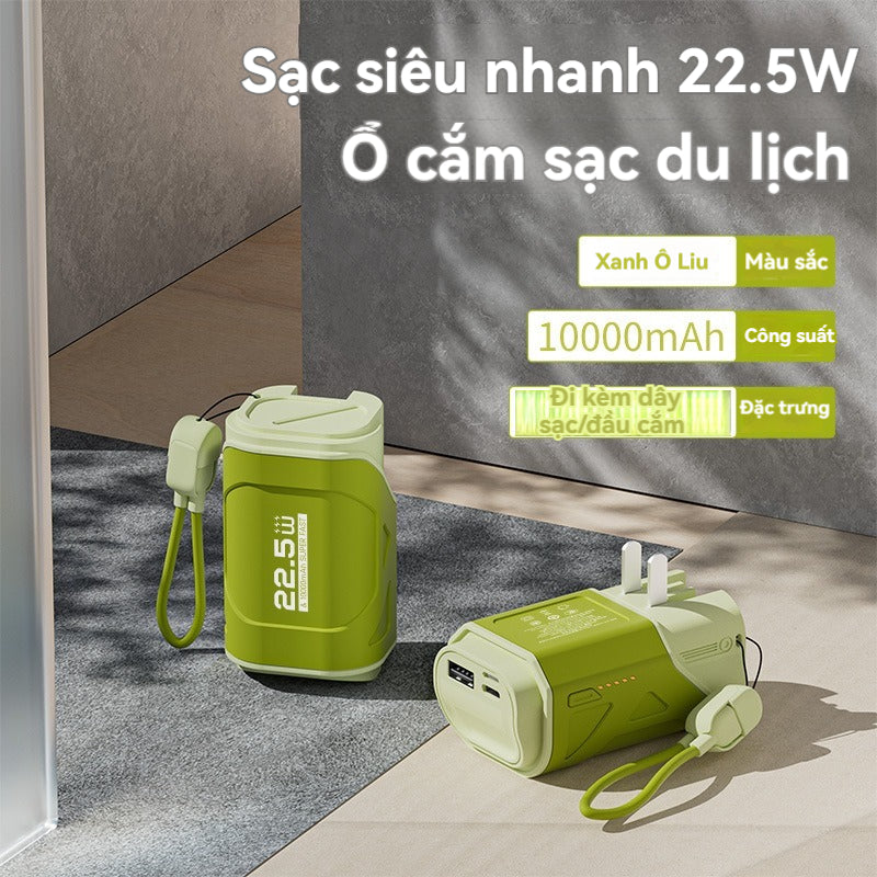 Sạc dự phòng có dây tích hợp sạc nhanh 22,5W