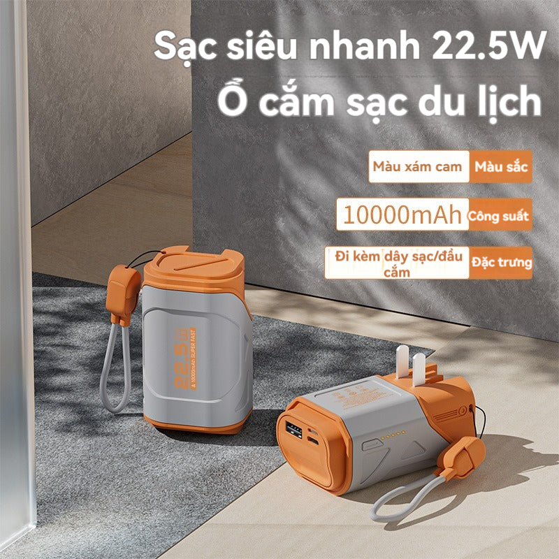 Sạc dự phòng có dây tích hợp sạc nhanh 22,5W